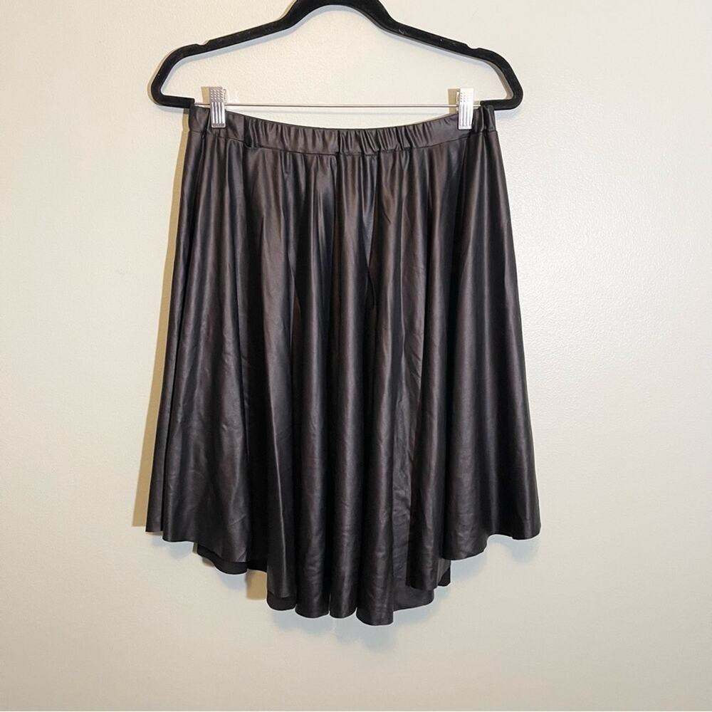 Marianne's‎ Women's Black Low-Rise Elastic Waistband Pleated Skater Midi Skirt L
